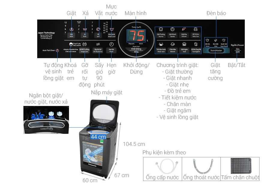 Máy giặt Panasonic Inverter 11.5kg NA-FD11AR1BV