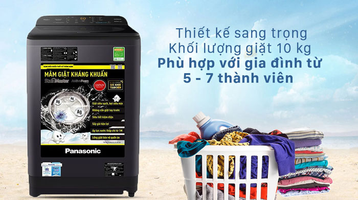 Panasonic NA-F100A9BRV có khối lượng giặt là 10kg