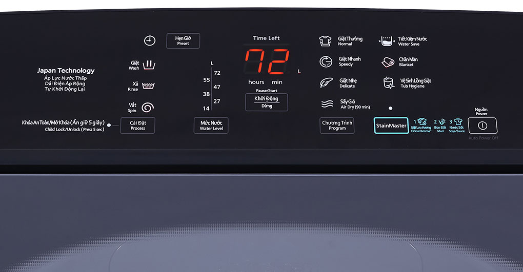 Bảng điều khiển của Panasonic 10kg NA-F100A9BRV