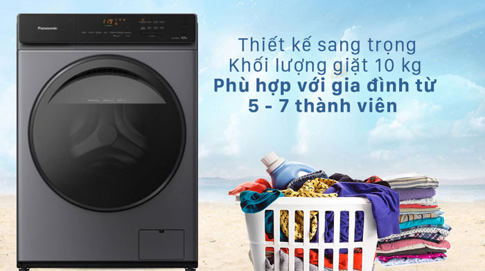 Khối lượng giặt 10kg, đáp ứng tốt nhu cầu của nhiều gia đình
