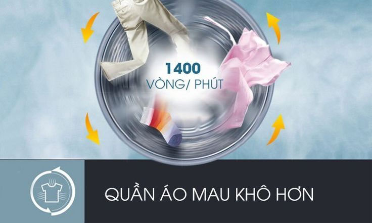 Tiết kiệm thời gian phơi nhờ tốc độ quay đạt 1400 vòng/phút