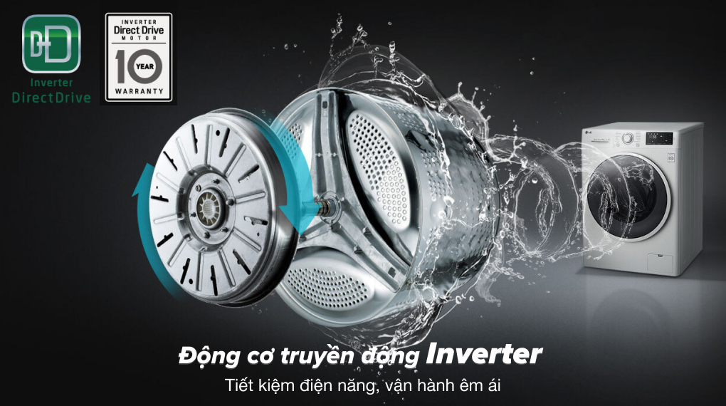 Máy giặt sấy thông minh AI LG Inverter FV1408G4W