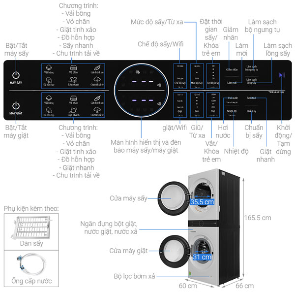 Máy giặt sấy LG Inverter WT1410NHE 14kg/10kg