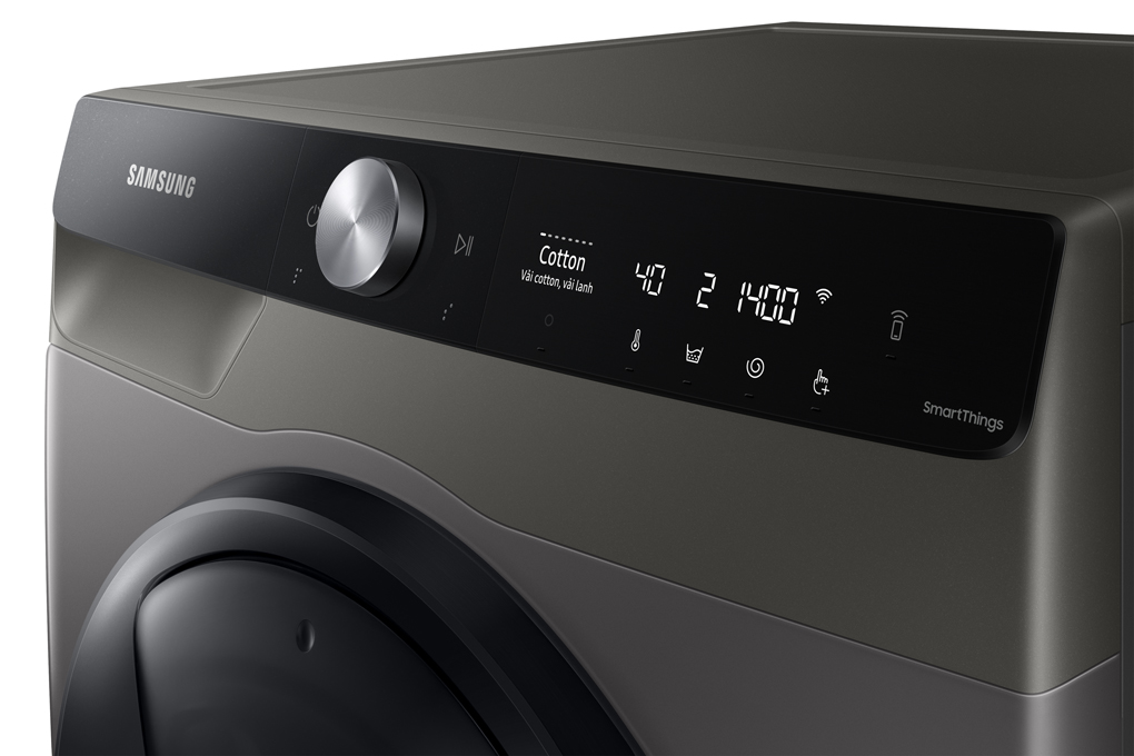 Bảng điều khiển thông minh với nhiều tiện ích nổi bật của máy giặt sấy thông minh Samsung Inverter 21 kg WD21T6500GV/SV Máy giặt sấy Samsung Inventer 21 kg WD21T6500GV/SV