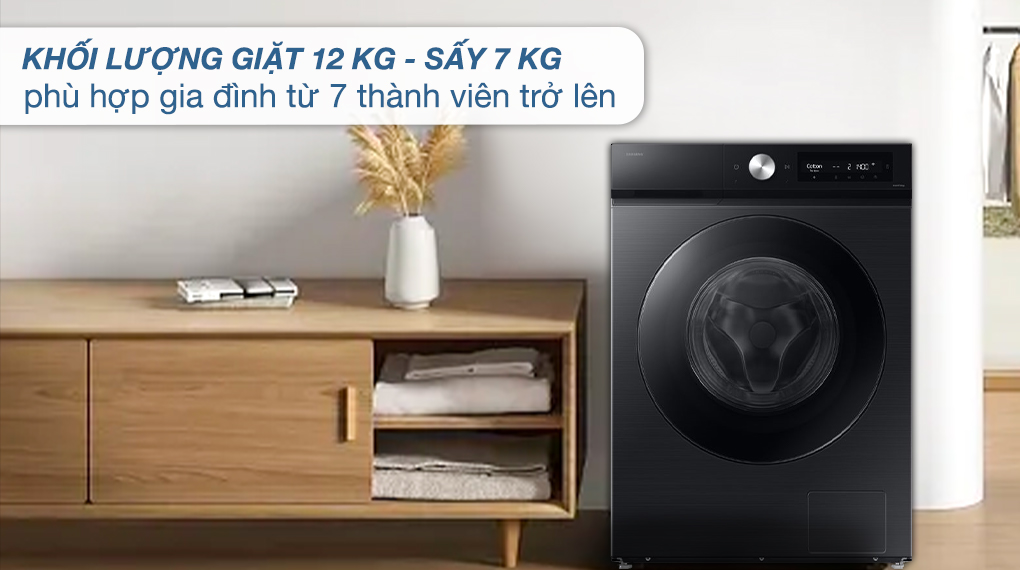 Máy giặt sấy Samsung Bespoke WD12DB7B85GBSV