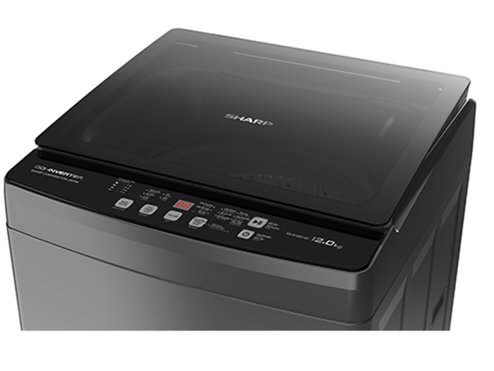 Máy giặt có thiết kế cửa trên Máy giặt Sharp 12kg ES-W12SV-GY