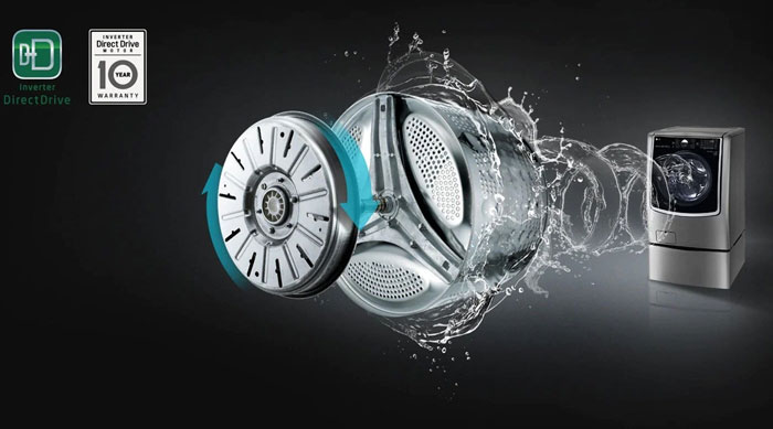 Máy giặt LG FV1411S4P tiết kiệm điện năng hiệu quả đồng thời có khả năng vận hành êm ái Máy giặt thông minh AI LG Inverter 11kg FV1411S4P