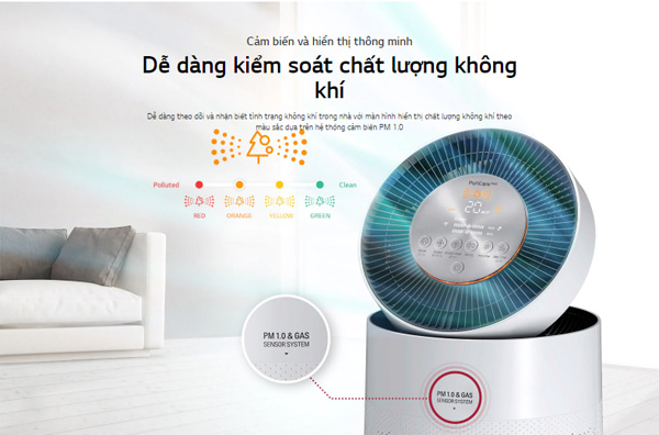 Máy lọc không khí LG PuriCare 1 tầng AS65GDWH0