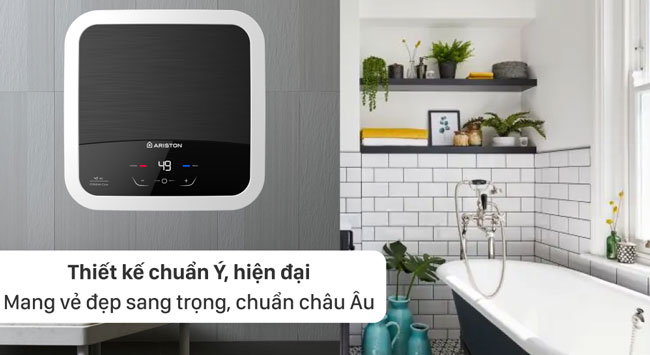 Ariston AN2 15 Lux-D AG+ là chiếc bình nóng lạnh sở hữu kiểu dáng hình vuông nhỏ gọn, hiện đại