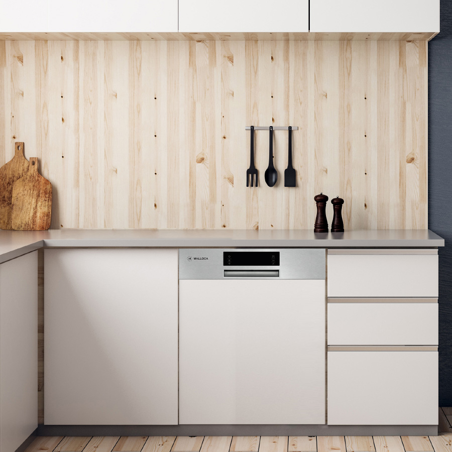Máy rửa bát bán âm Malloca MDW14-S08SI Máy rửa bát bán âm Malloca MDW14-S08SI 14 bộ