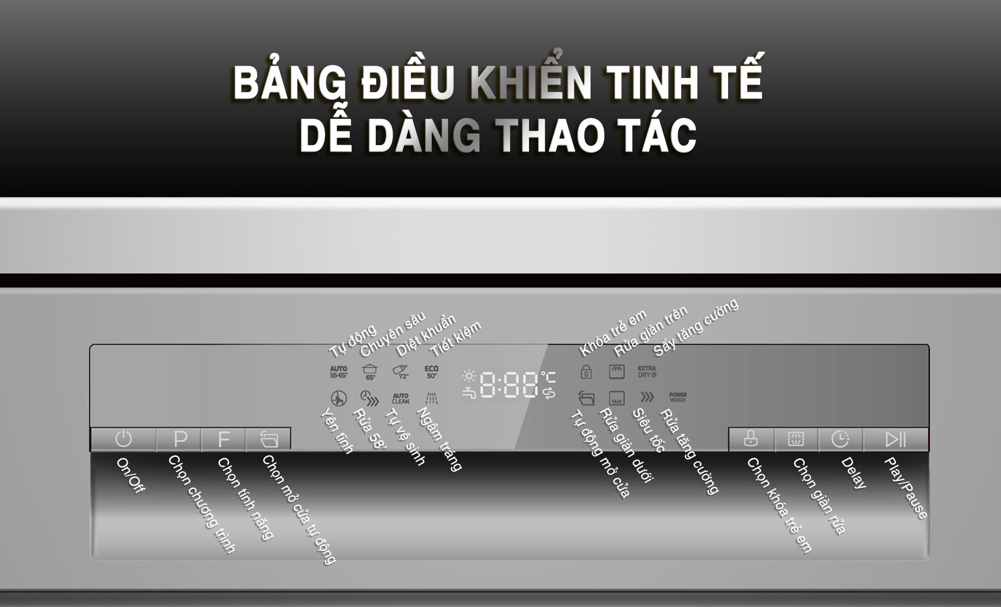 Máy rửa bát Richborn RDS6085FMS 15 bộ-tự hé cửa