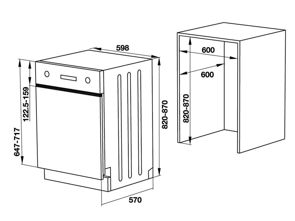 Máy rửa chén bát bán âm Hafele HDW-HI60B 15 bộ (533.23.210)