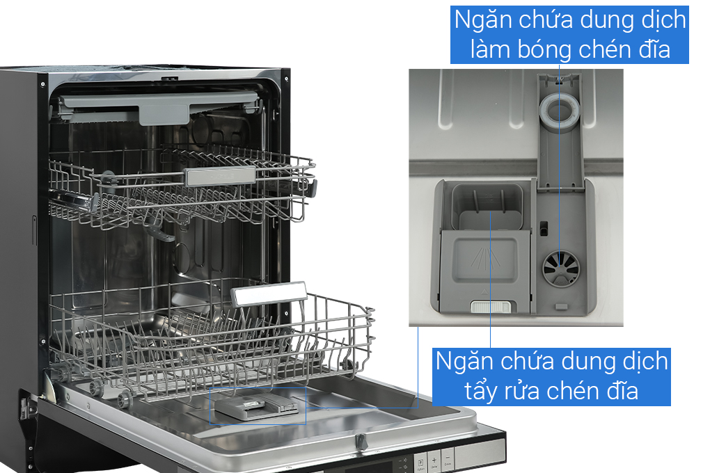 Máy rửa chén có 3 khay rửa Máy rửa chén bán âm Hafele HDW-SI60AB 538.21.320