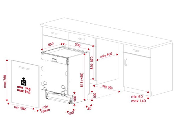 Máy rửa chén âm toàn phần Teka DFI 76950 220 50 WH