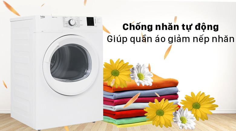 Máy sấy thông hơi Beko 8Kg DA8112RX0W-W Giảm nhăn hiệu quả