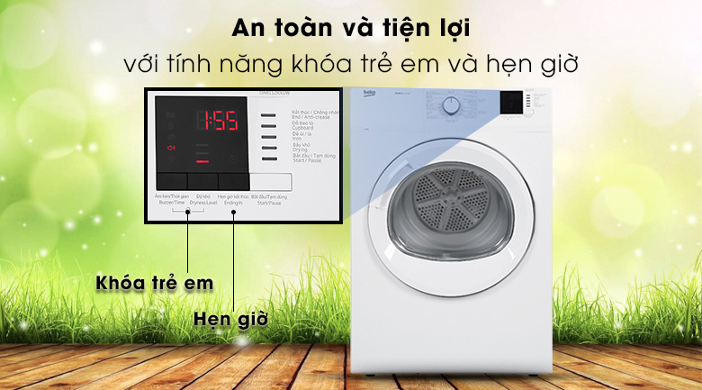 Máy sấy thông hơi Beko 8Kg DA8112RX0W-W