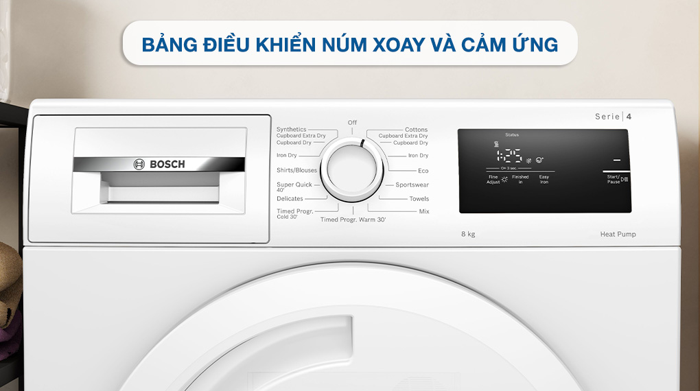 Máy sấy bơm nhiệt Bosch 8kg WTH83028SG