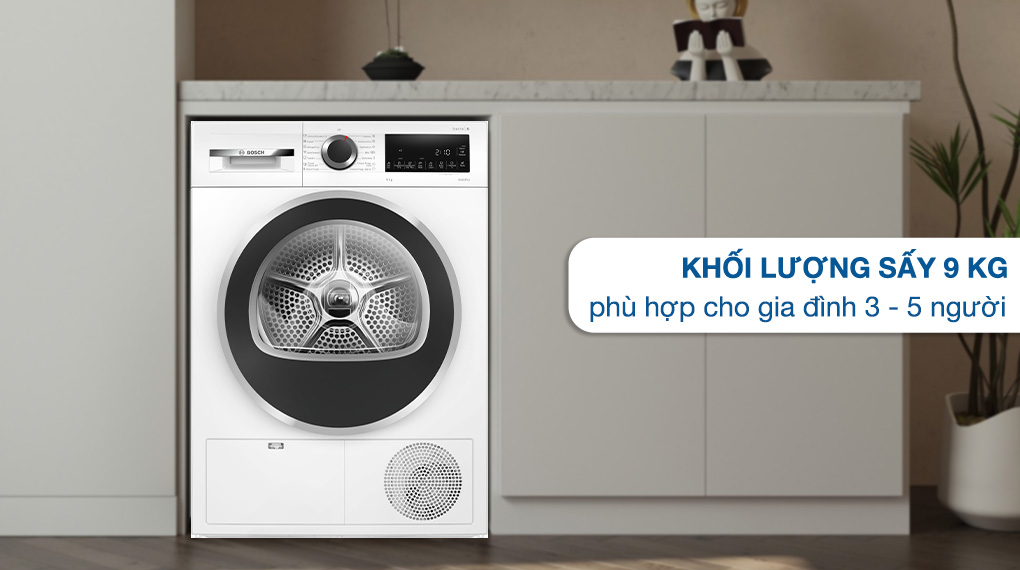 Máy sấy ngưng tụ cho gia đình 3 - 5 người Máy sấy ngưng tụ Bosch 9kg WPG24100MY