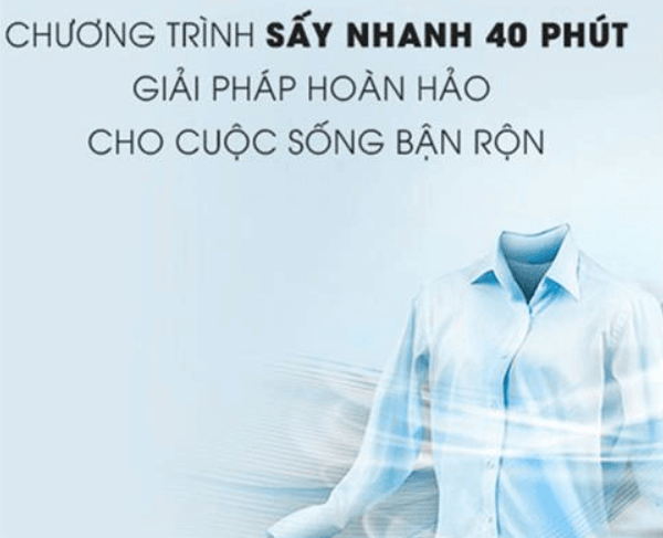 Máy sấy thông hơi Electrolux 8.5kg EDV854J3WB có chương trình sấy nhanh chỉ trong 40 phút