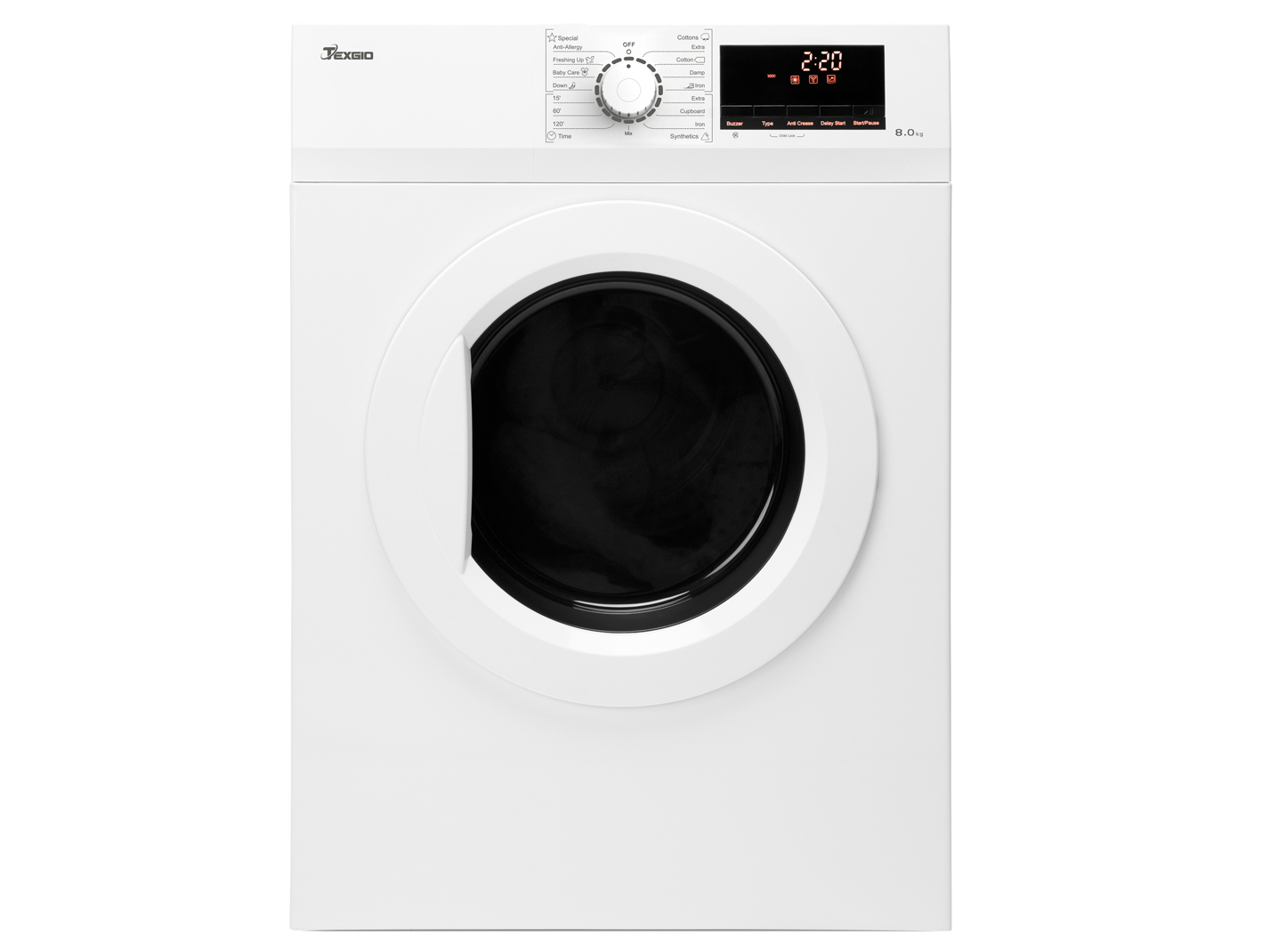 Máy sấy quần áo thông hơi Texgio TGDV802 (8kg) Máy sấy quần áo thông hơi Texgio TGDV802 8kg