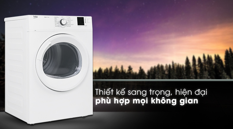 Máy sấy thông hơi Beko 8Kg DA8112RX0W-W thiết kế đơn giản nhưng vẫn sang trọng