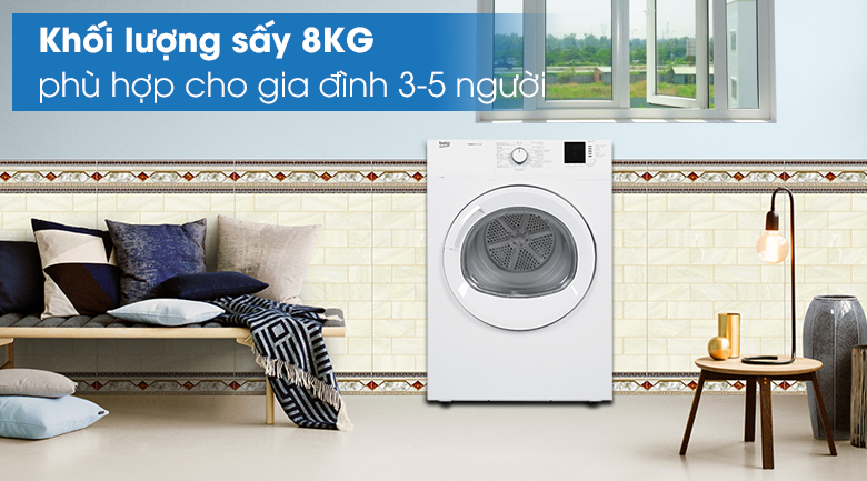 Máy sấy thông hơi Beko 8Kg DA8112RX0W-W