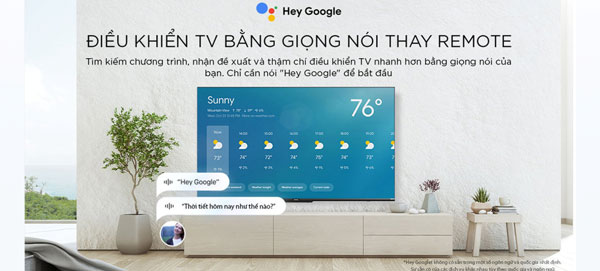 tivi Coocaa 70 inch 70C9 có khả năng điều khiển tivi bằng giọng nói