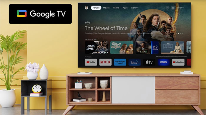 Hệ điều hành giao diện Google TV thân thiện