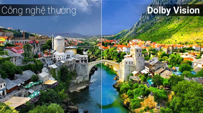 Công nghệ Dolby Vision giúp hình ảnh có độ tương phản cao, chi tiết