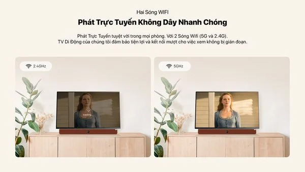 Tivi Coocaa 24LP6000G có 2 sóng wifi