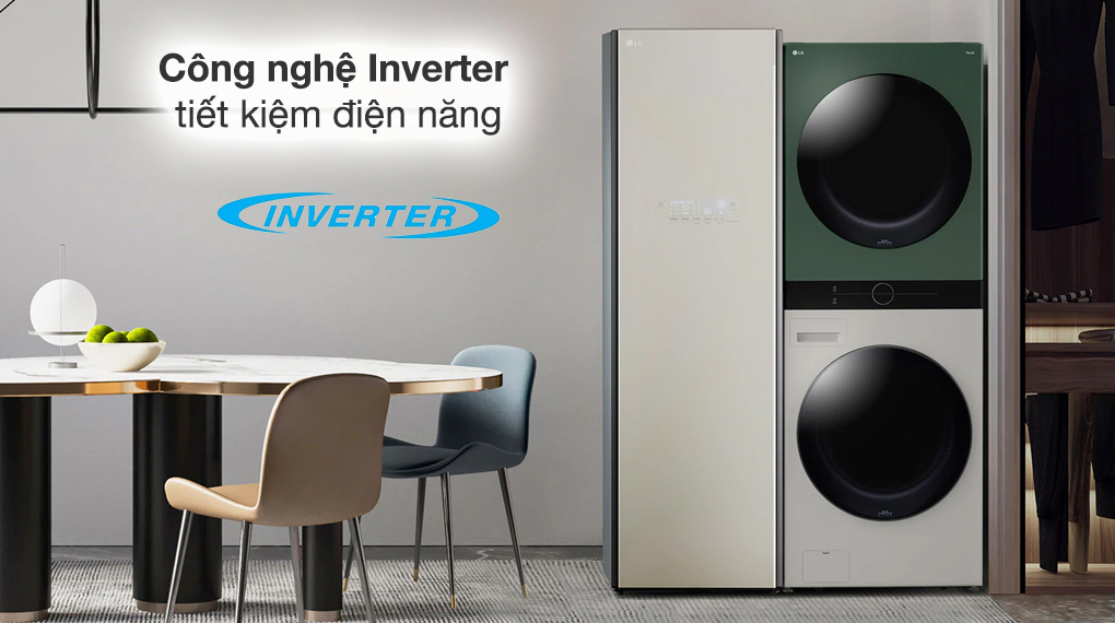 Tủ chăm sóc quần áo thông minh LG S5BOC ứng dụng công nghệ HeatPump và Inverter tiết kiệm điện hiệu quả