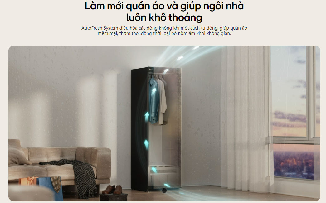 Tủ chăm sóc quần áo thông minh LG làm mới quần áo Tủ chăm sóc quần áo thông minh LG Styler SC5MNR4G