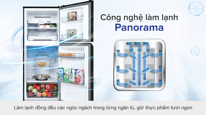 Tủ lạnh Panasonic Inverter 268 lít NR-TV301BPKV ứng dụng công nghệ làm lạnh đa chiều