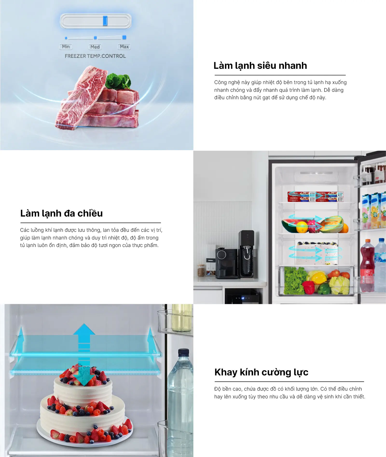 Tủ lạnh Aqua 320 lít Inverter AQR-B380MA(WGP)U1