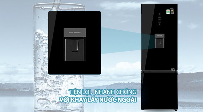 Tủ lạnh Aqua 320 lít Inverter AQR-B380MA(WGP)U1
