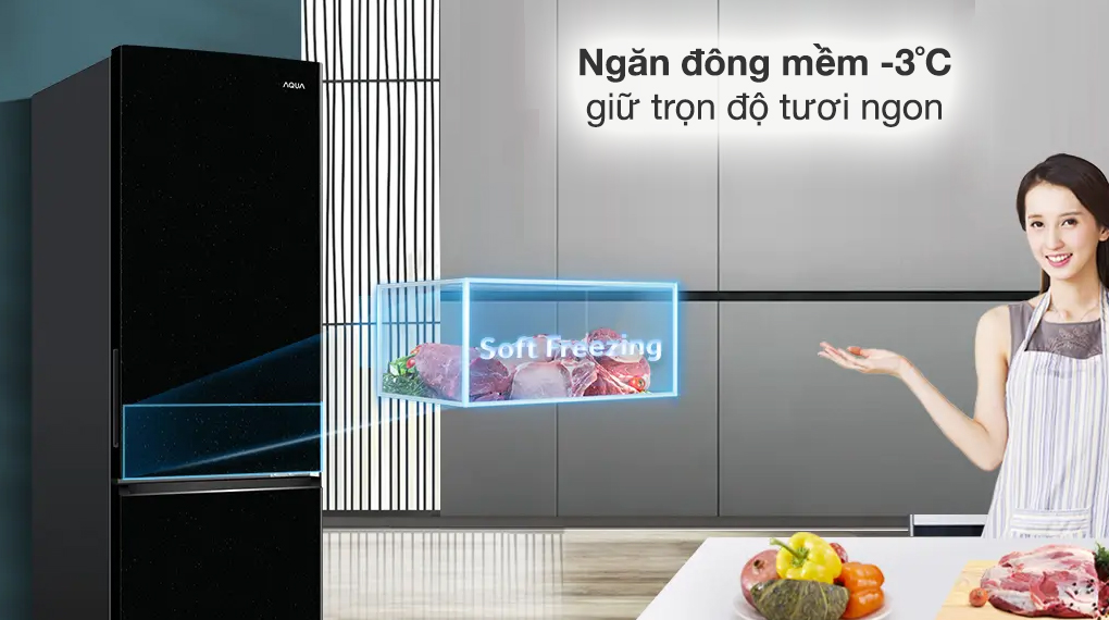 Tủ lạnh Aqua Inverter 324 lít AQR-B390MA(FB)
