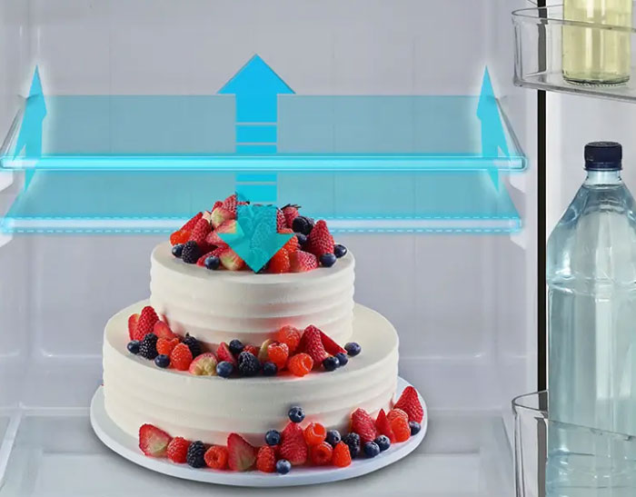 Tủ lạnh AQUA Inverter 350 lít AQR-B390MA(HB) Hệ thống khay kính cường lực, chịu lực tốt