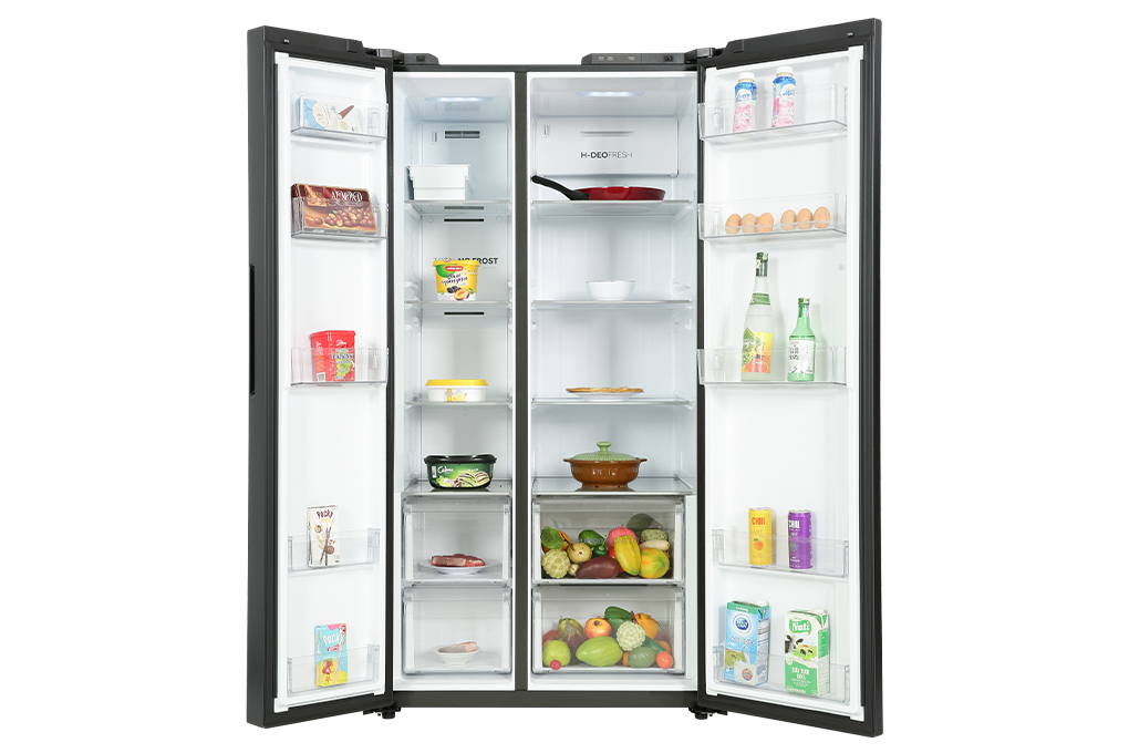 Tủ lạnh Aqua Inverter 646 lít AQR-S682XA(SLB) đen xám