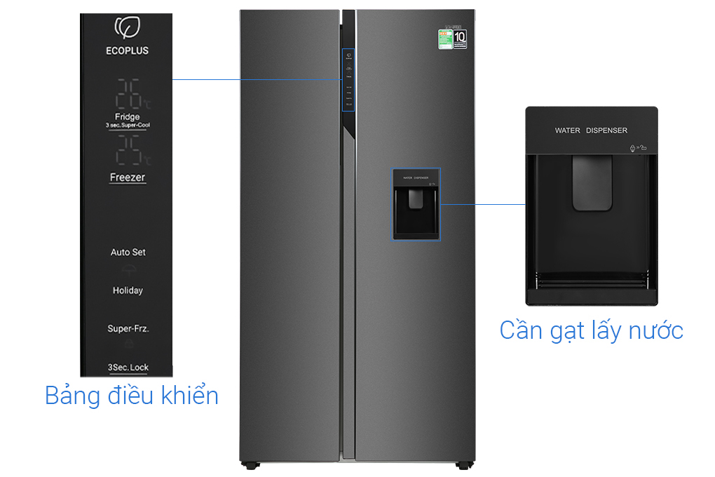 Tủ lạnh Aqua Inverter 524 lít AQR-SW541XA(BL)