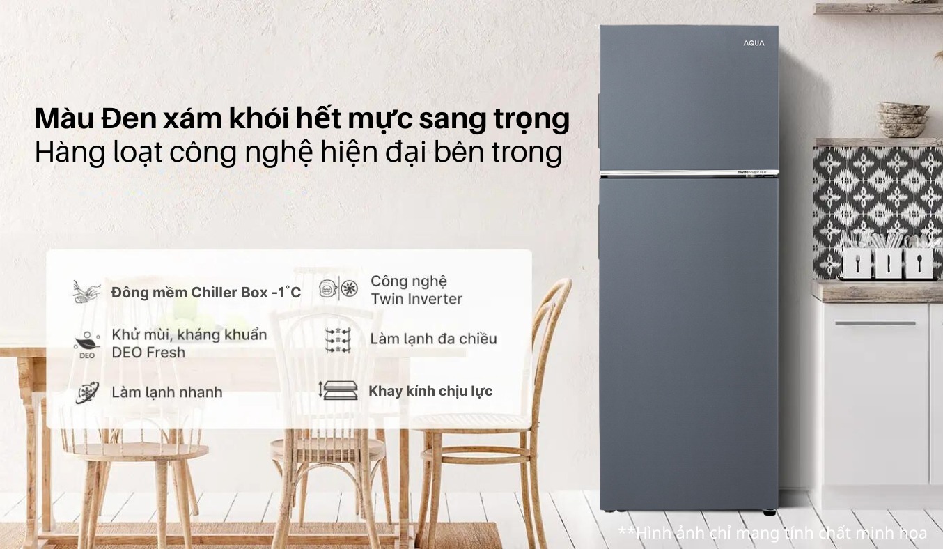 Tủ lạnh Aqua Inverter 283 lít AQR-T299FA(SL)