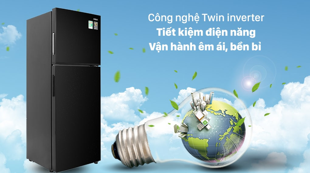 AQUA Inverter 211 lít AQR-T238FA (FB) có khả năng tiết kiệm điện năng hiệu quả Tủ lạnh Aqua Inverter 211 lít AQR-T238FA (FB) có khả năng tiết kiệm điện năng hiệu quả