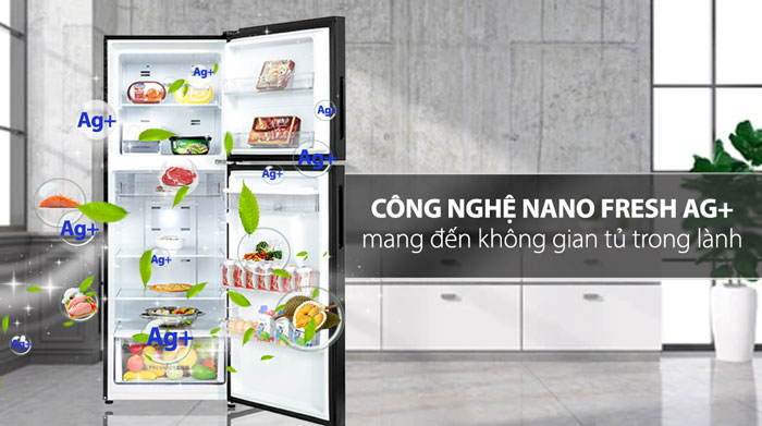 Tủ lạnh AQR-T369FA sở hữu công nghệ Nano Fresh Ag+ Tủ lạnh Aqua Inverter 318 lít AQR-T369FA (WGB) sở hữu công nghệ Nano Fresh Ag+