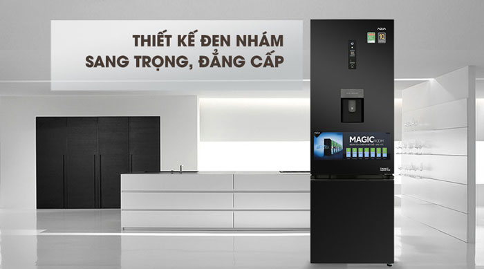 Tủ lạnh AQUA AQR IW378EB BS có thiết kế sang trọng Tủ lạnh AQUA Inverter 320 lít AQR-IW378EB (BS)