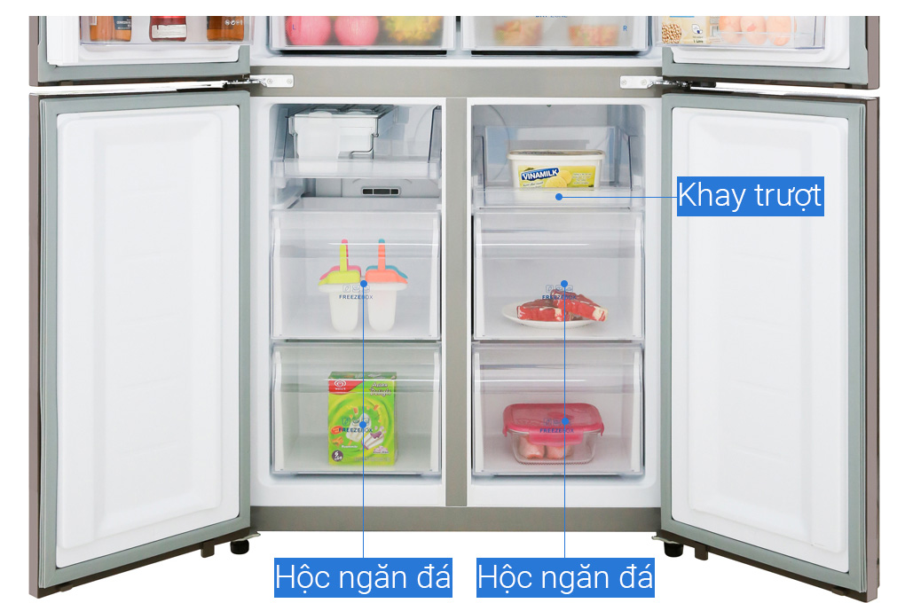 Tủ lạnh Aqua AQR-IGW525EM có ngăn đá dưới rộng thoáng