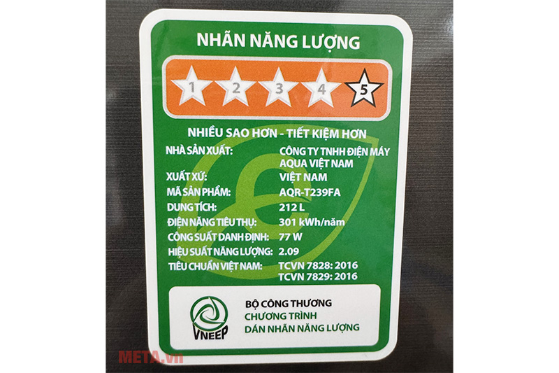Tủ lạnh Aqua AQR-T239FA (HB) Inverter 212 lít