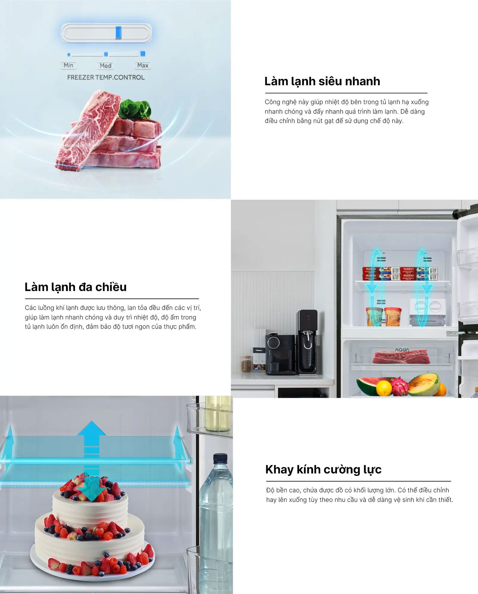 Tủ lạnh Aqua làm lạnh nhanh Tủ lạnh Aqua ngăn đông trên AQR-T278FA(SC)