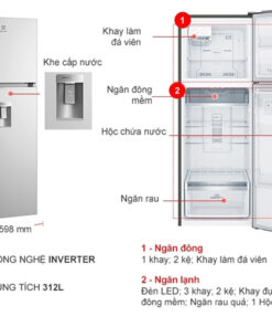 Tủ lạnh Electrolux Inverter 312 lít ETB3440K-A