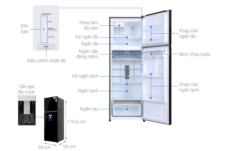Tủ lạnh Electrolux Inverter 341 lít ETB3740K-H