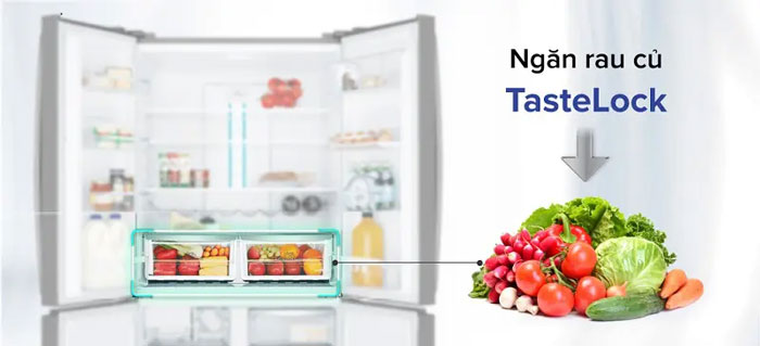 tủ lạnh 4 cánh Electrolux này còn được trang bị ngăn rau củ TasteLock