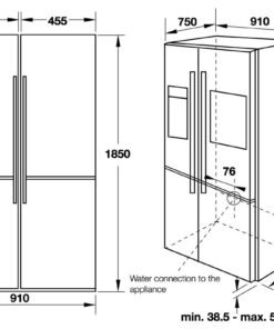 Tủ lạnh Hafele side by side HF-SBSIB (539.16.230) 526 lít